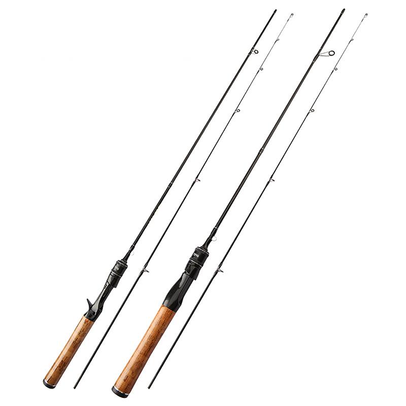 Ultra-Light Fishing Rod Carbon Fiber Spinning/Casting Lure Pole Bait Wt 1.5-9G Line Wt 3-6Lb Wood Handle Fast  Fishing Rods
