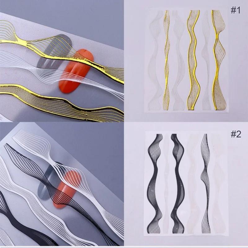 Наклейка для дизайна ногтей Слинг Клей 3D Золотые Металлические Наклейки Декаль Модный Дизайн Ногтей Продвинутый Смысл DIY Трехмерное Наклеивание