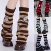 Women Goth Leg Warmers Gothic Leg Sleeves Kawaii Baggy Stripe Leg Warm Socks Cosplay Streetwear