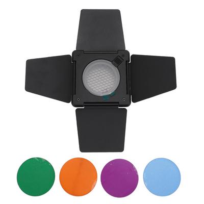 Дверца амбара с сотовой сеткой, 4 цветных гелевых фильтра, 4-створчатая шторка для стойки видеосвета Bowens Mount