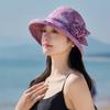 Летняя шляпа женская солнцезащитная шляпа от солнца шляпа от солнца высокое качество летняя уличная шляпа-ведро с цветком