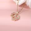 1 шт. золотого цвета 26 английских букв в форме сердца ожерелье CZ циркон розового золотого цвета цветок кулон обручальное кольцо ювелирные изделия подарок на день Святого Валентина