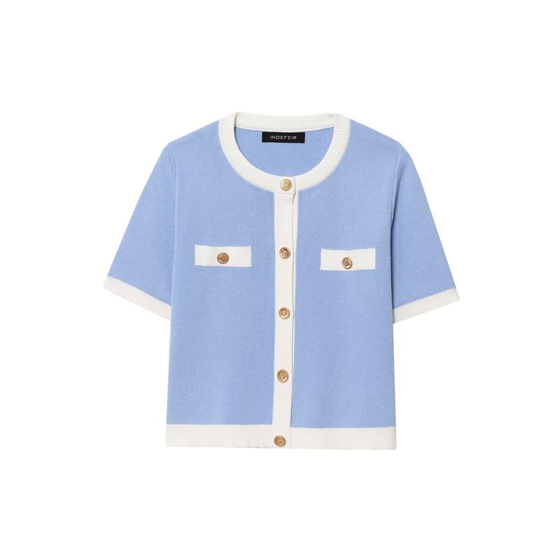 Kaslead New Arrival Women's Clothing Fashion Style Fashion All-Match Casual Short Sleeve Knitting Outwear 1822006