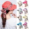 Summer Foldable Portable Outdoor Riding Beach Cap Sun Visor Hat Anti-UV Sun Hat Floral Print Caps