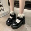 Mary Jane Shoes Women's Autumn and Winter 2025 New Platform Muffin Sole Thick Heel Small Leather Shoes Bow Single Shoes High Heels