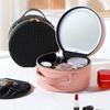 PU Leather LED Makeup Bag with Mirror Adjustable Dividers Lighted Cosmetic Storage Box  Vanity