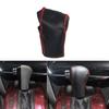 Gear Shift Knob Cover Black Leather + Red Stitch for AT Car Honda VEZEL 2014-2018 XRV 2014-2018