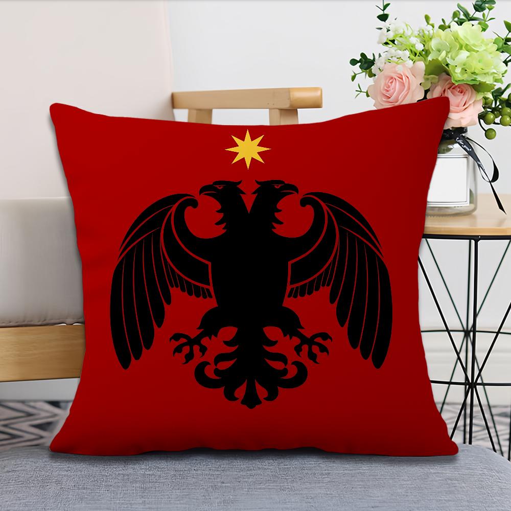 Albania Flag Art cushion cover Pillow Case Square Cushion Room Bedroom Headboard Sofa Living Backrest Nap Time