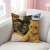 Funny Cute Office Cat Pillow Case Pattern Printed Pillowcase For Living Room Sofa Cushion Cover