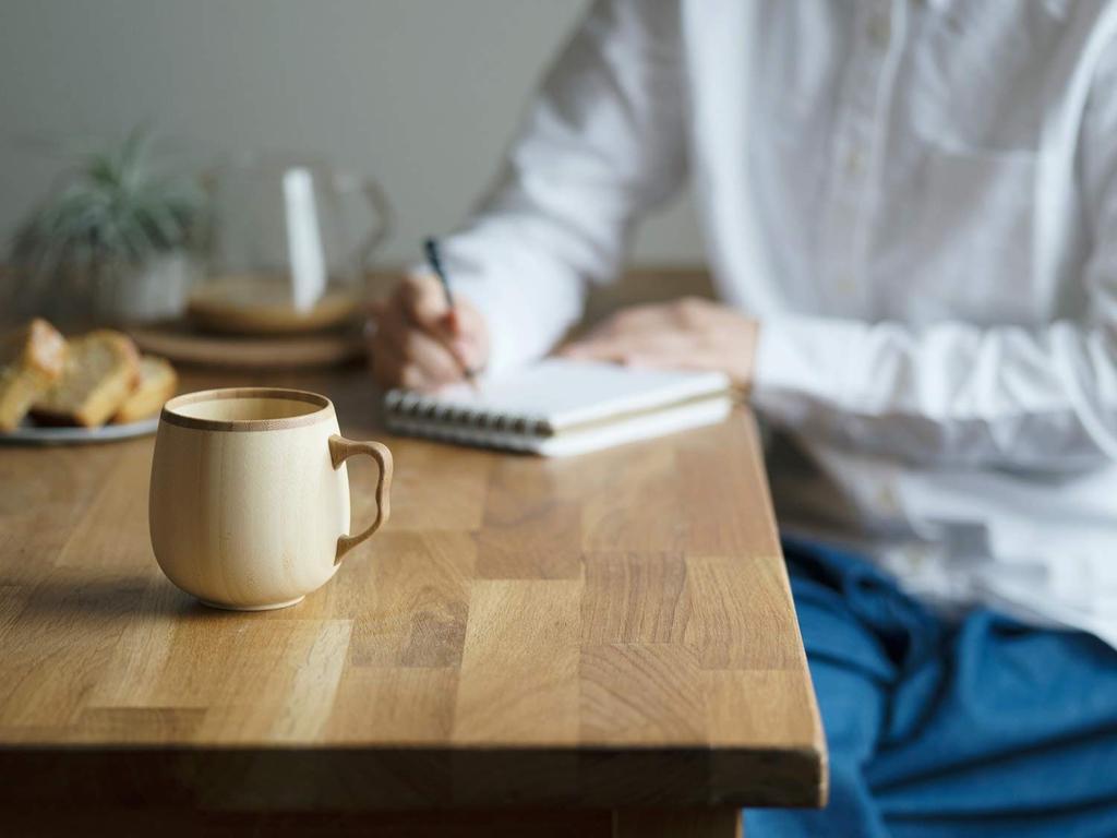 [Set] 2-Piece Set (RIVERET Cafe Au Lait Mug, 350ml, Bamboo, Dishwasher Safe, White, RV-205W, and Gift Bag with Ribbon)