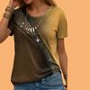 Women's Summer T-shirt Sequin Printed Short Sleeved T-shirt Casual Printed Top