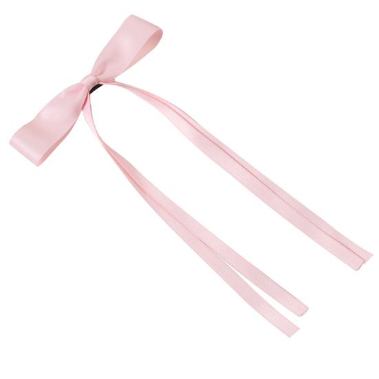 Women Hair Clip Bow Satin Retro Long Ribbon Large Size Solid Color Anti-slip Hair Ponytail Decoration Hairpin Hair Accessory Hair Barrettes
