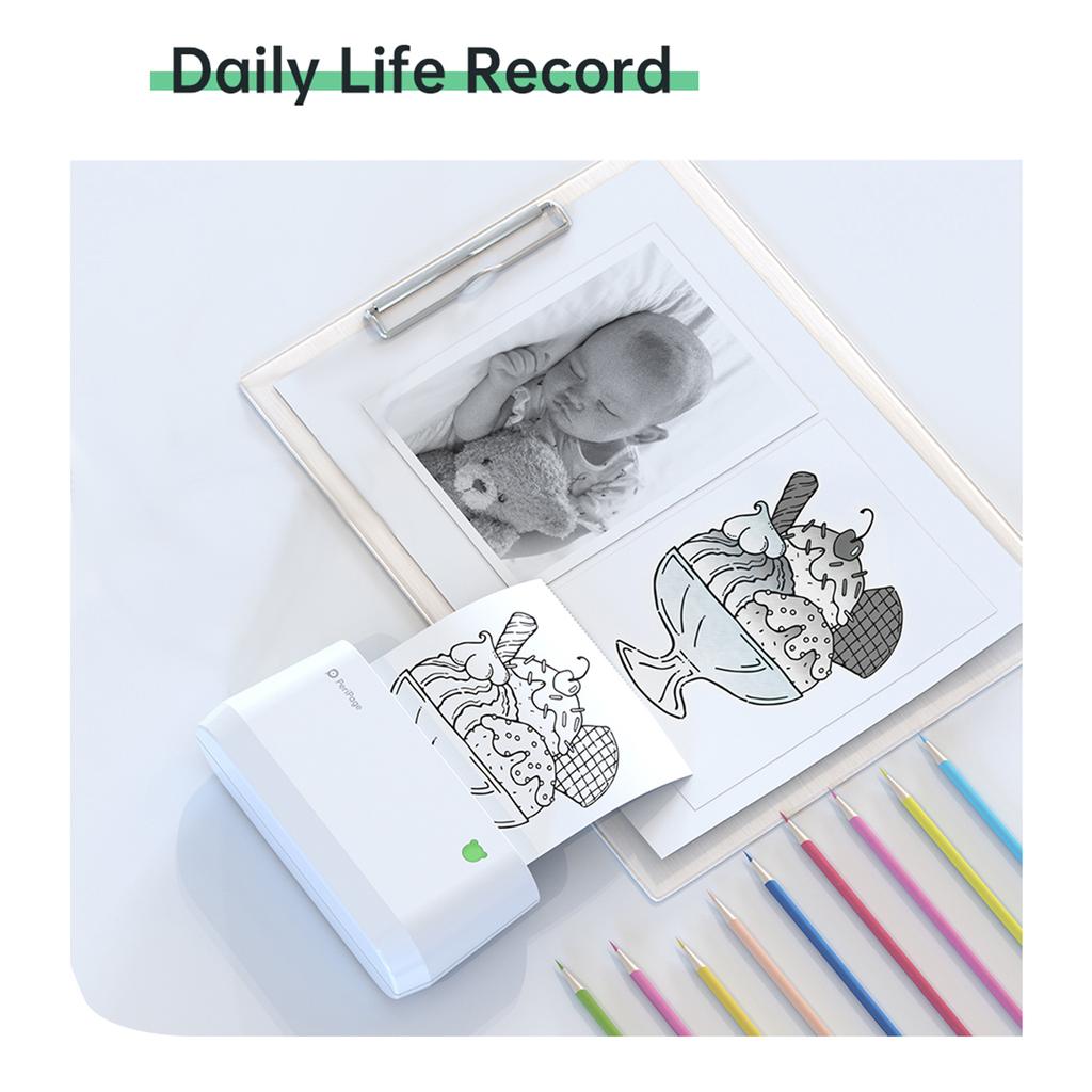 PeriPage 107 x 30 мм, рулон наклеек для печати, самоклеящаяся термобумага, не содержащая BPA, липкая бумага