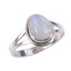 Natural Rainbow Moonstone Gemstone Handmade 925 Solid Silver Ring Size 8 B3p70