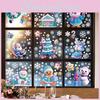 Christmas Snowflake Snowman Window Clings With Static Electricity For Holiday Decor