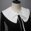 White Cotton Shawl False Collar, Pleated Lace Decorative Collar Pointed Collar