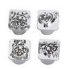 ZK20 12Pcs Stamping Punch Tool Tang Dynasty Flower Design DIY Vegetable Leather Stamper 1Pc Handle