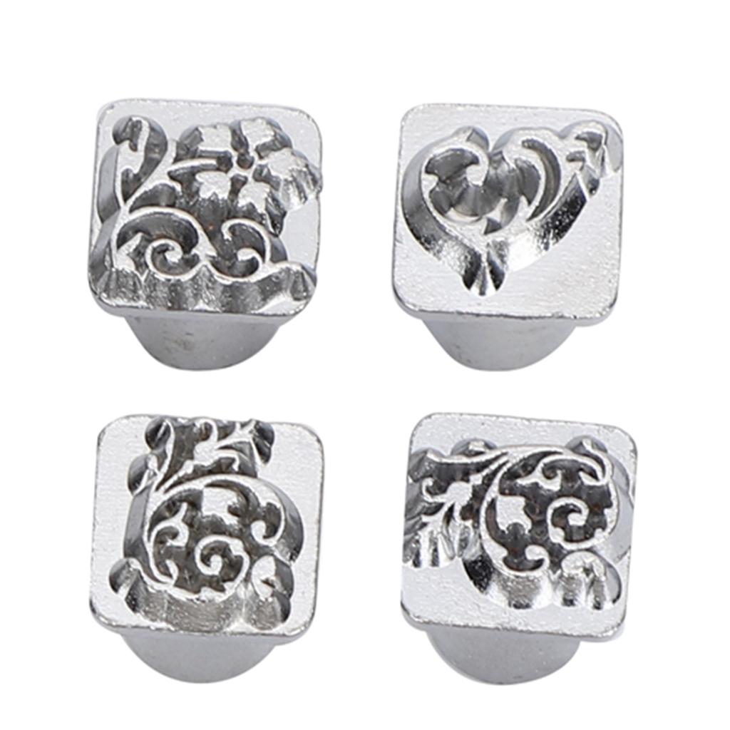 ZK20 12Pcs Stamping Punch Tool Tang Dynasty Flower Design DIY Vegetable Leather Stamper 1Pc Handle