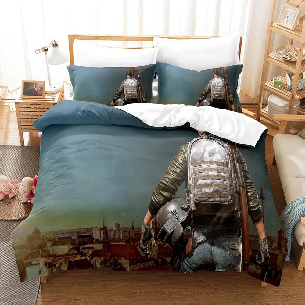 Playerunknown'S Battlegrounds Home Textiles Bedding Three-Piece Digital Printing Quilt Set Four-Piece Abrasive Cloth Set