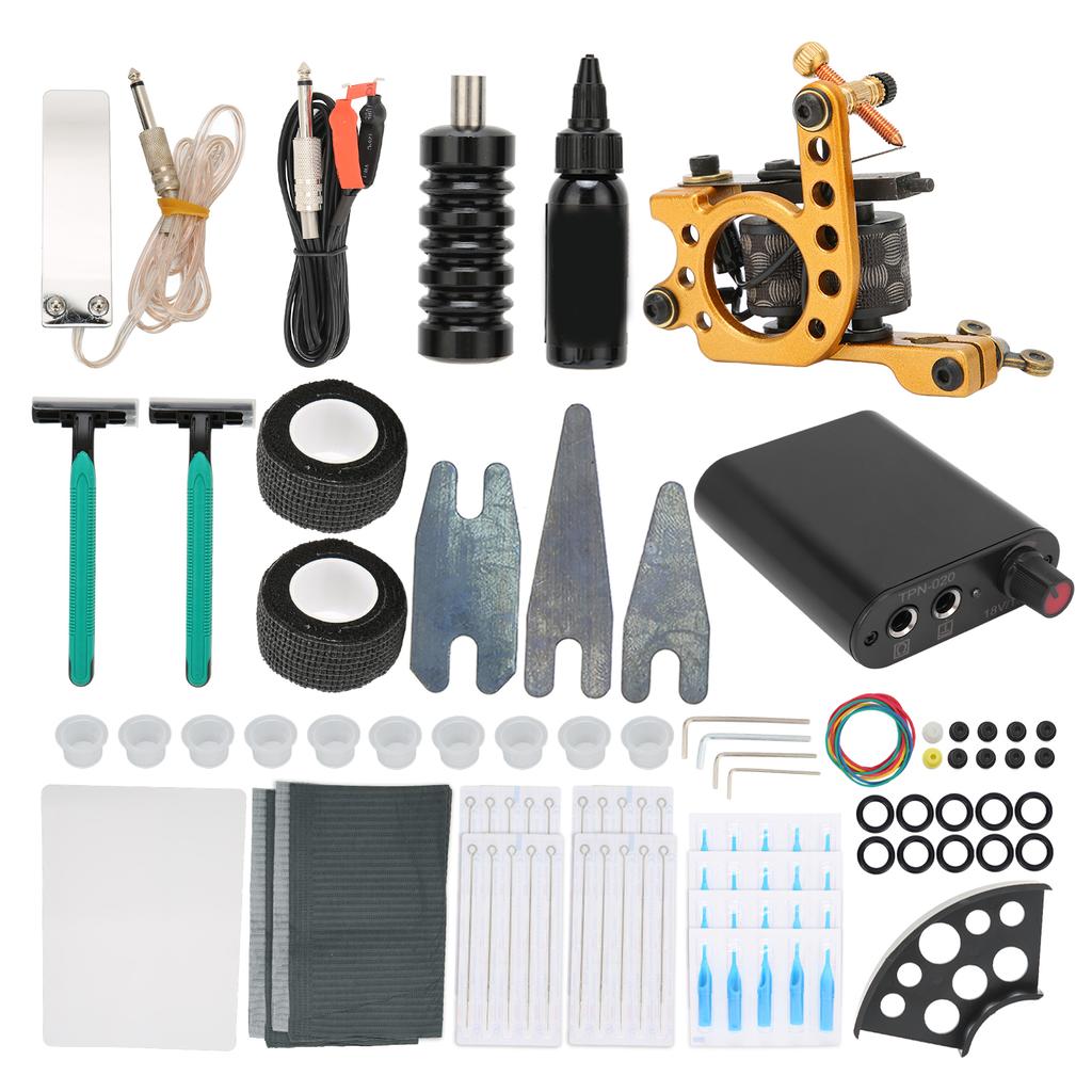 Профессиональный набор для татуировки, блок питания для татуировки, пигментная скатерть, набор для практики кожи для начинающих