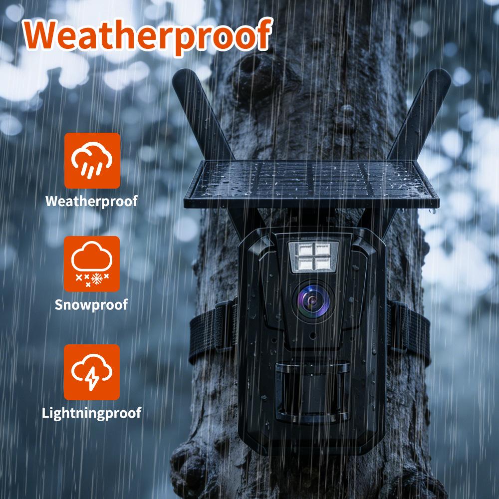 4G Уличная охотничья камера на солнечных батареях с полноцветным ночным видением