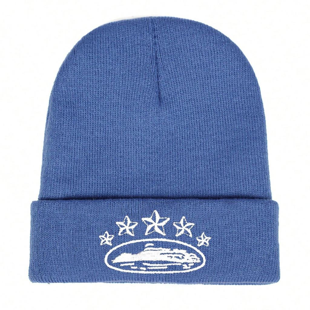 Five Pointed Star Aircraft Carrier Embroidered Knitted Hat Men's Outdoor Street Hip Hop Caps Beanies Hats Fashion Designer Cap