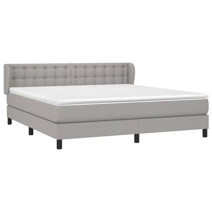Maison Exclusive - Sommier à lattes de lit avec matelas Gris clair 180x200cm Tissu