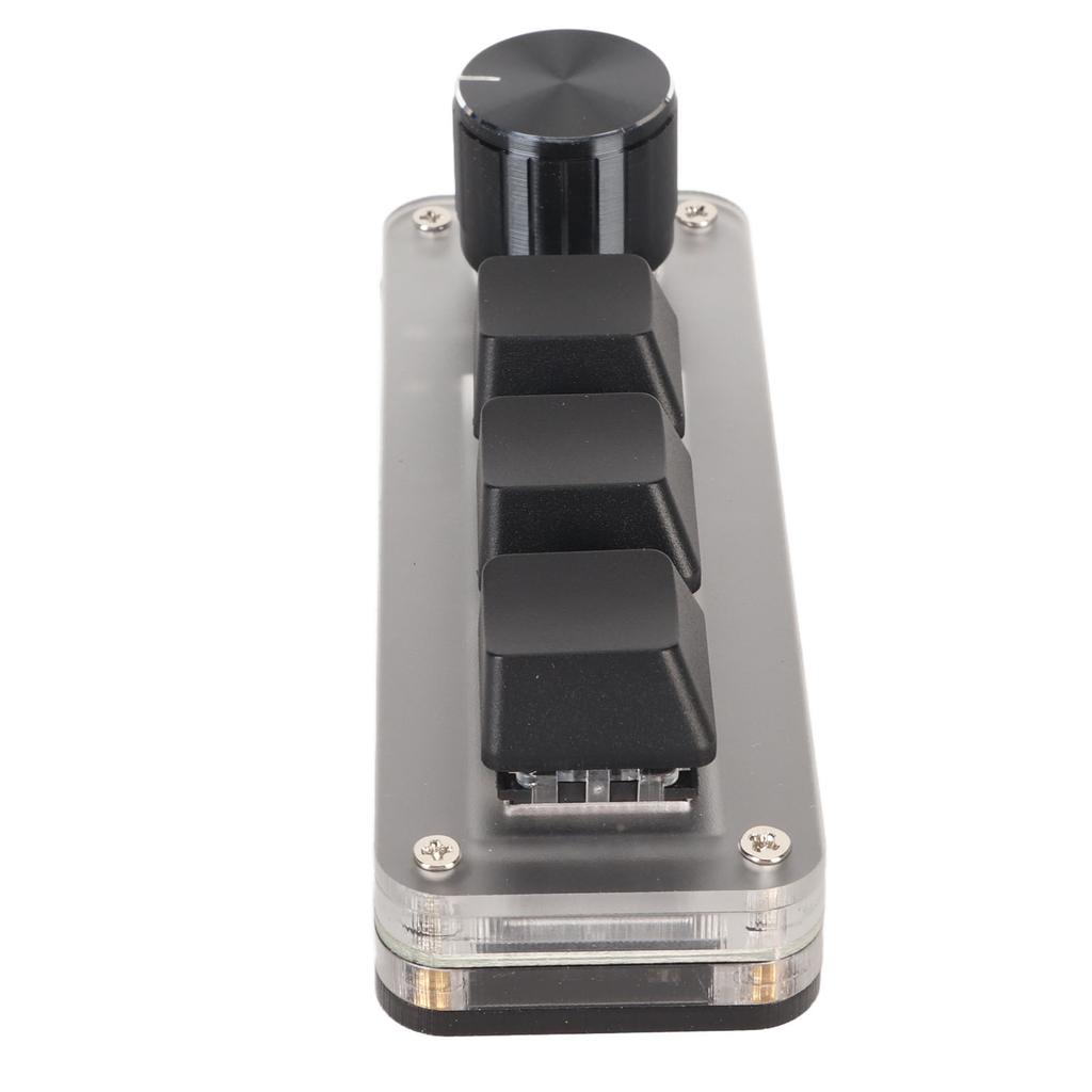 USB Mini 3-клавишная клавиатура с ручкой, программируемая своими руками, проводное подключение типа C, синий переключатель для управления одной рукой