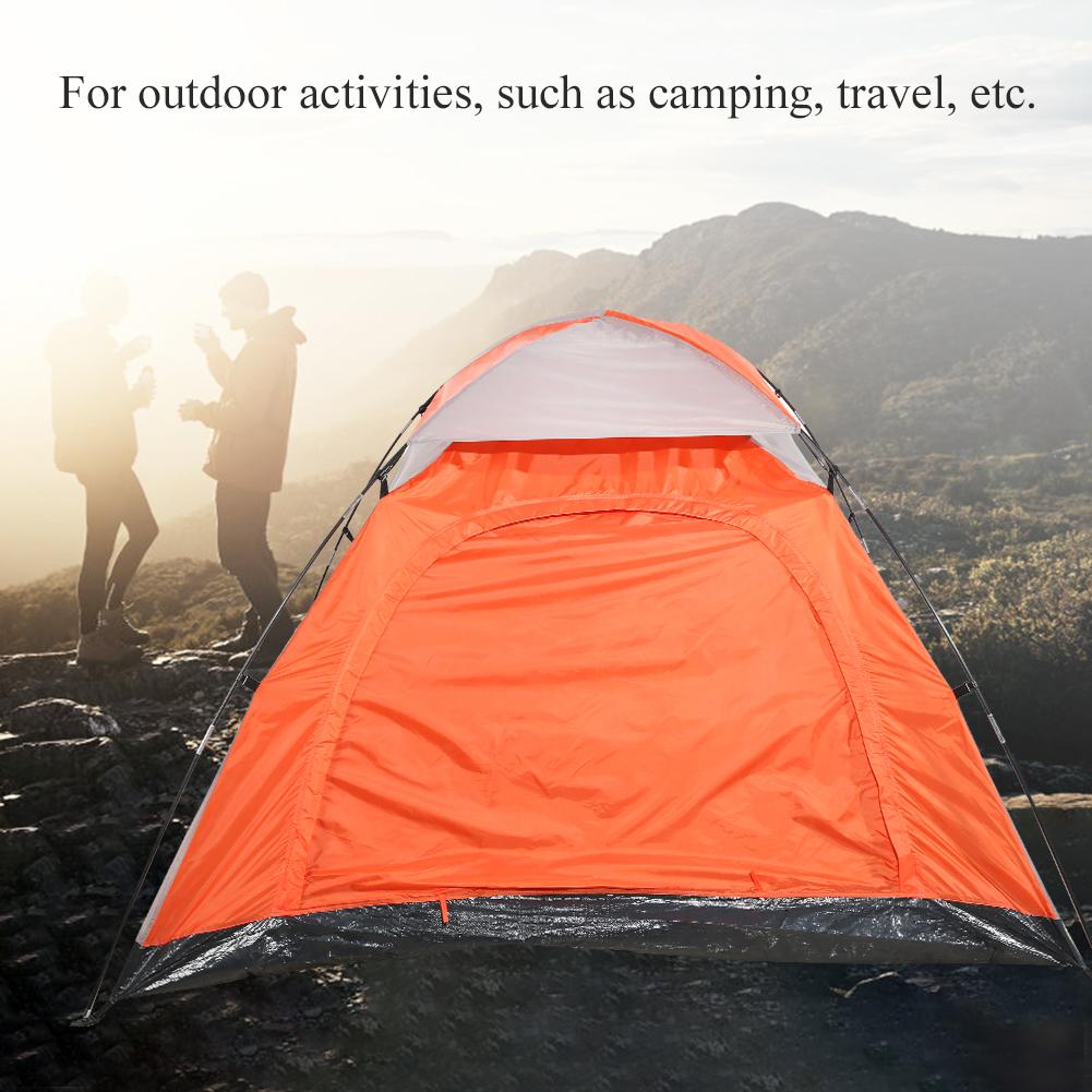 Outdoor 4 People Oxford Cloth Waterproof Tent Shelter for Camping  Travel Orange