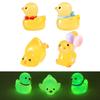 Adorable Luminous Playful Duckling Figurines Resin Miniature Decor Set