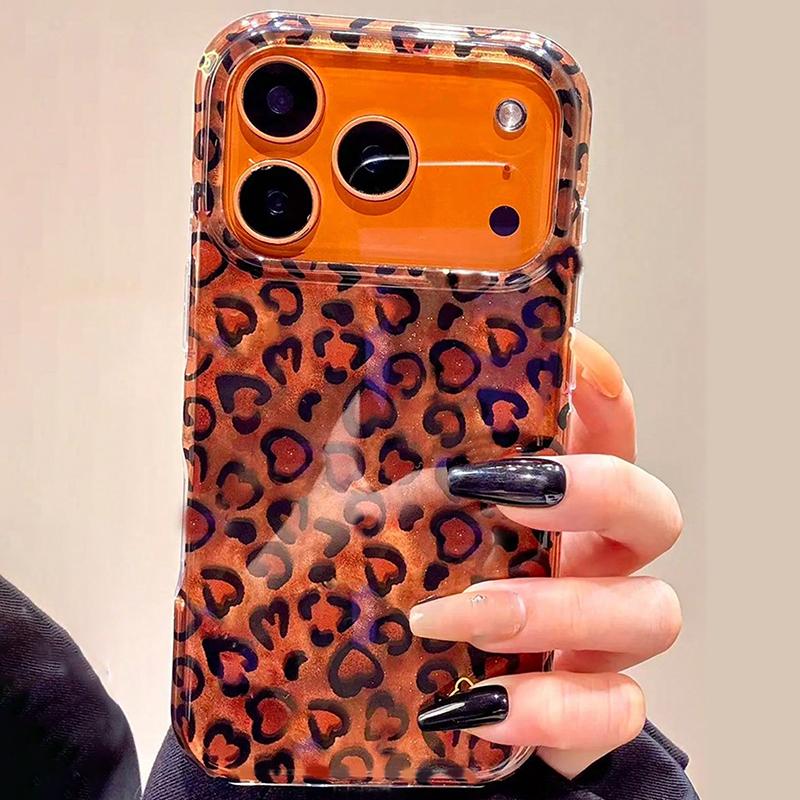 Роскошный чехол для телефона с леопардовым принтом и пайетками для iPhone 17 16 15 14 13 12 11 Pro Max XS X XR 16E 16 Plus 17 Air Ударопрочная задняя крышка