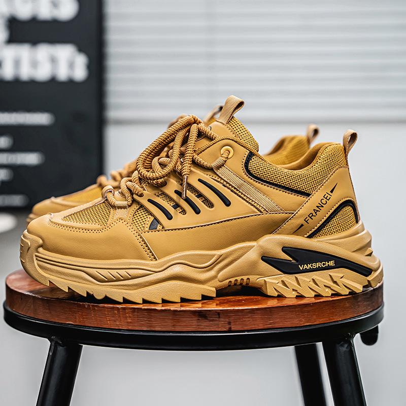 Мужская обувь весна новая повседневная спортивная сетка универсальная на толстой подошве нескользящая и износостойкая подростковая обувь для папы