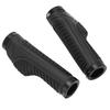 1 Pair Anti Slip Bike Handle Grip Rubber Bicycle Handlebar Grips Cover for Road Mountain BikesBlack