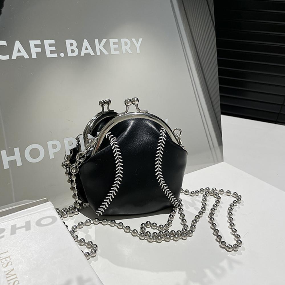 Personalized Chain Mini Shell Bag Funny Baseball Design Vintage Crossbody Purse Gift