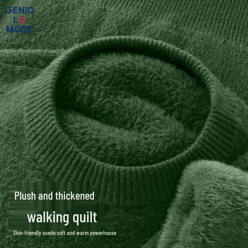 GENIOLAMODE Men's Winter Crew Neck Thermal Knit Sweater