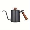 600ML Stainless Steel Pour Over Coffee Kettle with Wood Handle Long Spout Drip Brewer for Home Barista