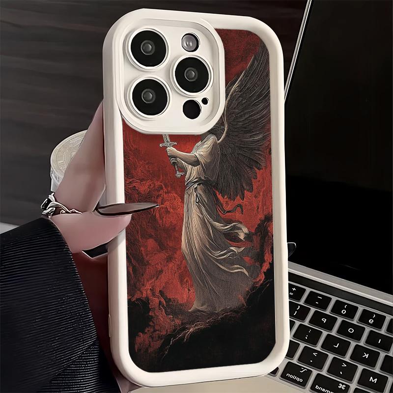 Чехол для телефона iPhone 17 Air 16E 15 16 Pro Max Архангел Михаил Эстетика Чехол 14 Plus 13 12 Mini Мягкий Силиконовый Fundas