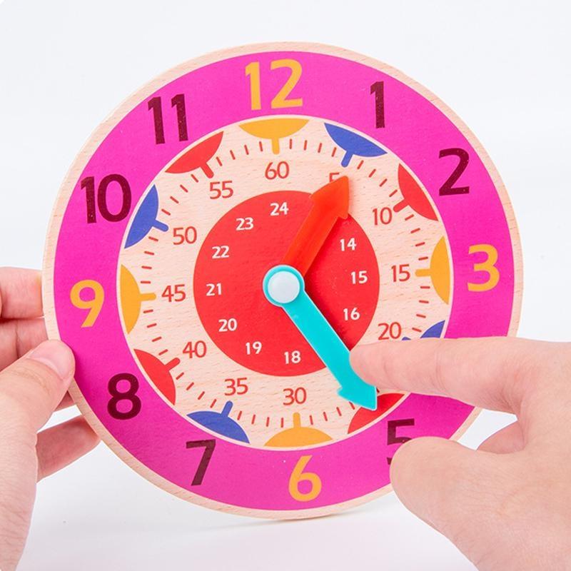 1 шт. детские деревянные часы-игрушки час-минута-секунда познавательные красочные часы-игрушки для детей раннего обучения