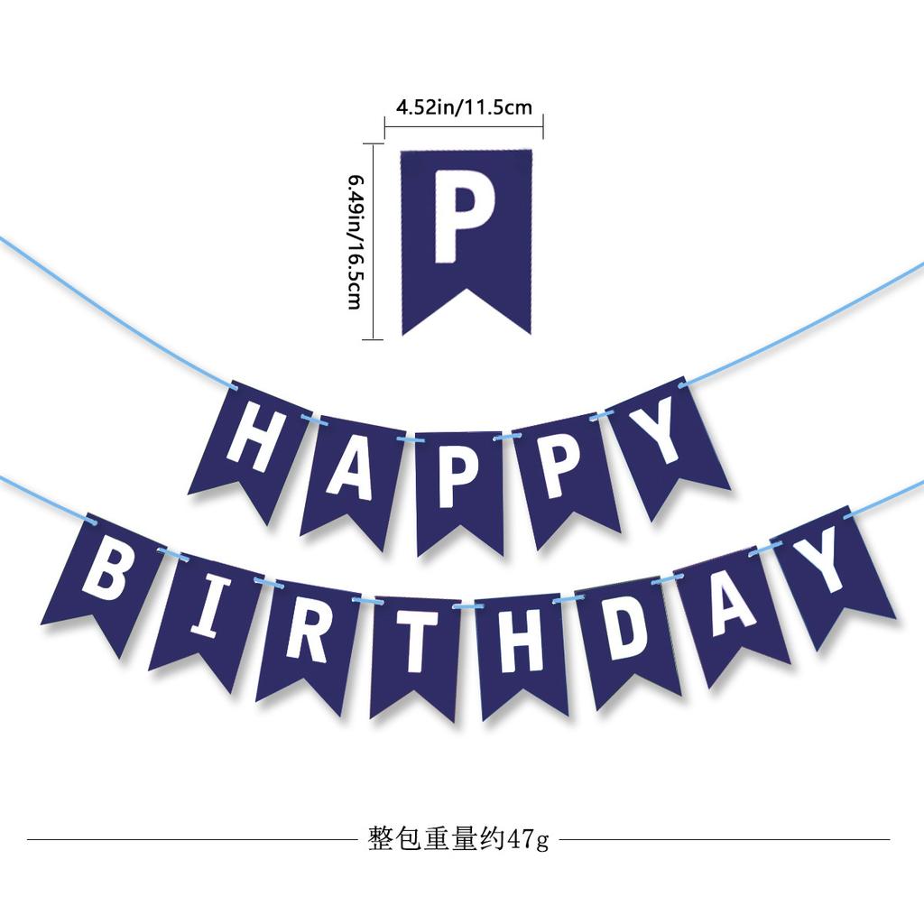 Birthday Party Decoration Small Sapphire Blue Flag Children'S Birthday Party Venue Layout Banner Customization