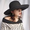 Летняя экспортная шляпа из соломы в стиле французского ретро, белая, черная, рисовая, от солнца, женская, Хепберн, для пляжного отдыха, от солнца