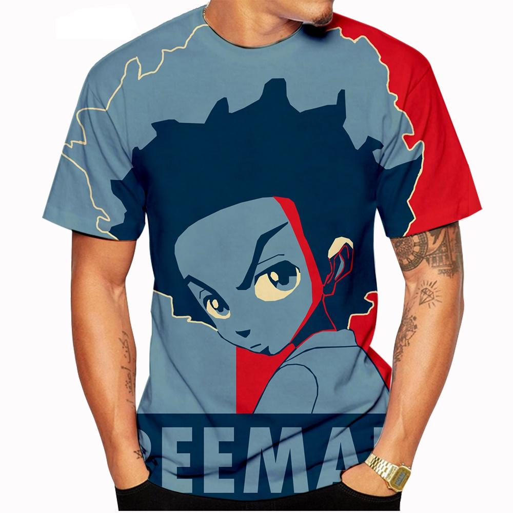 Летняя Модная Унисекс Футболка с Коротким Рукавом Craig Smokey X Boondocks Huey Riley 3D Печать Повседневная Футболка Детские Топы