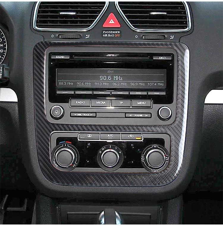 Suitable for Volkswagen Shangku interior modified real carbon fiber central control CD air conditioning panel auto accessories