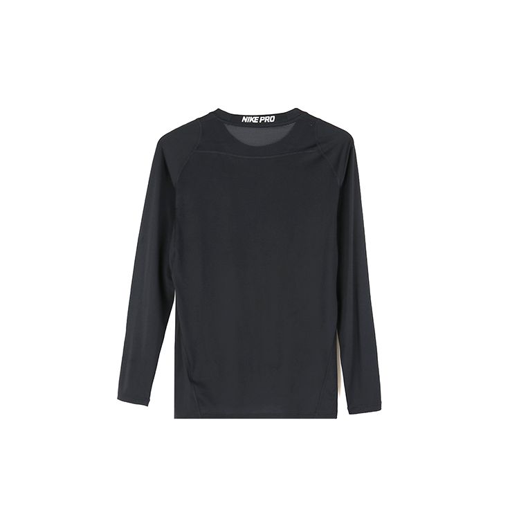 Nike Приталенная влагоотводящая футболка с логотипом для фитнеса и длинными рукавами, мужские топы, черные 838082-010