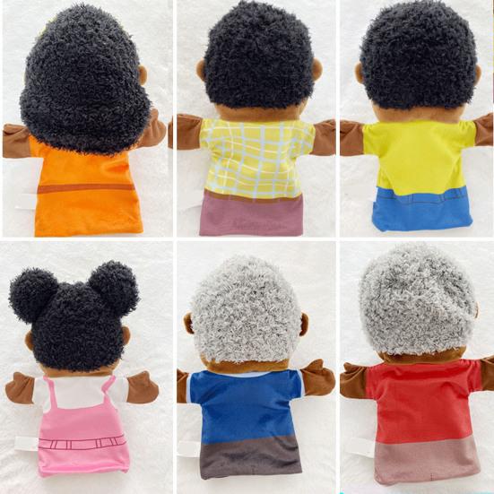 Кукла-марионетка на руку Черная Африканская Бабушка Дедушка Родители Сын Дочь Член семьи Мультяшная кукла Интерактивные игрушки Детский сторителлинг Ролевые игры