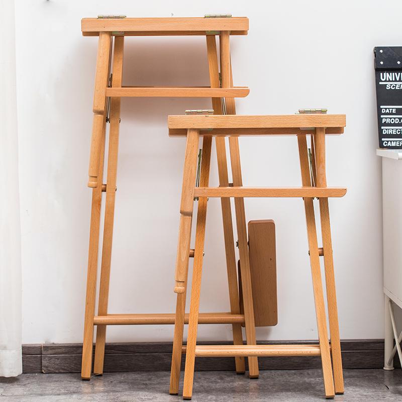 Складной стул режиссера из массива дерева с холщовой спинкой - Барный стул, для улицы, макияжа или рыбалки