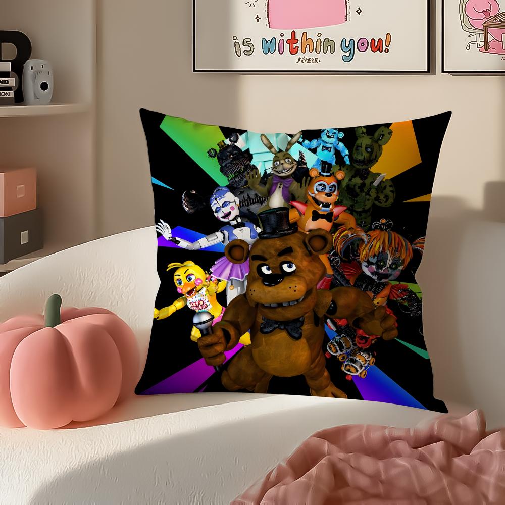 Чехол на подушку Игровой хоррор FFive Nights at Freddys Наволочка Короткий плюш Невидимая молния Для комнаты Дивана Чехол на подушку