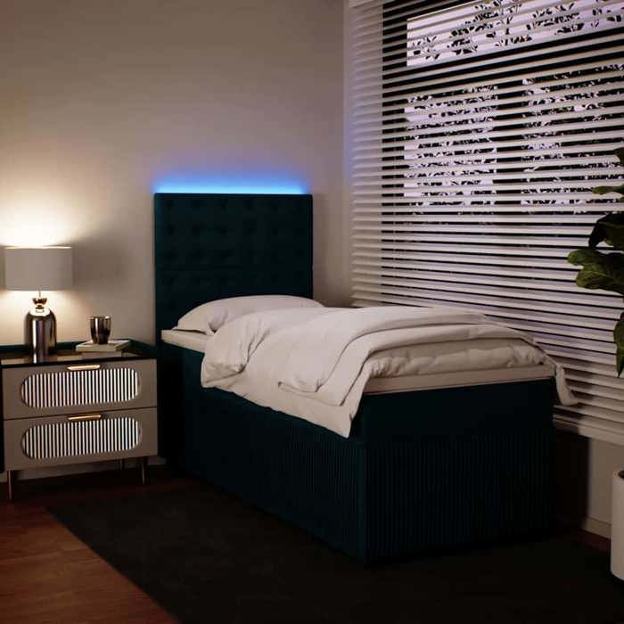 Maison Exclusive - Sommier à lattes de lit avec matelas bleu 90x200 cm velours