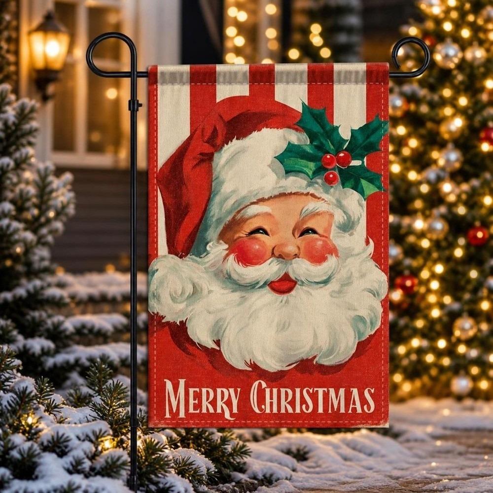 Single-sided Printing Xmas Flag Elk Snowman Christmas Welcome Flag Winter Holiday