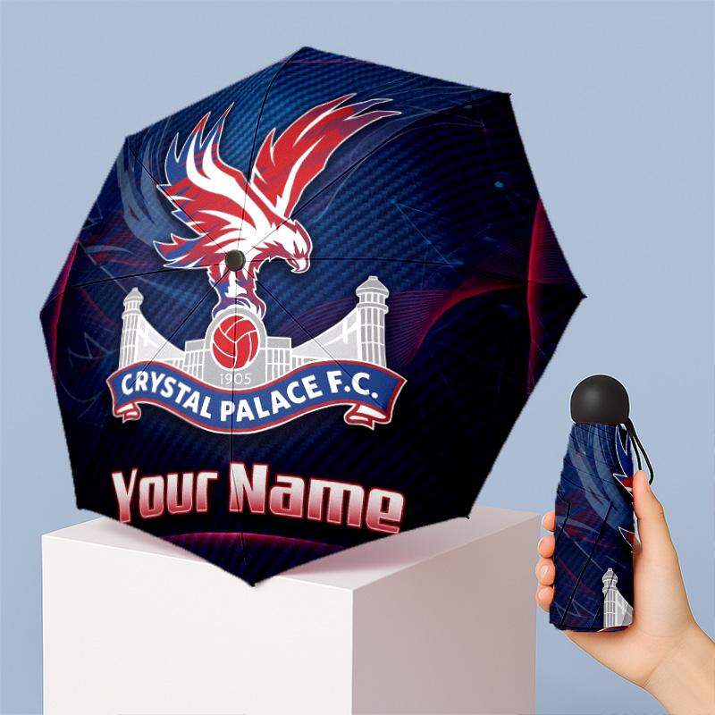 Crystal Palace Manual Five Fold 8 Rib Umbrella Support Custom Text, Lightweight Travel Umbrella