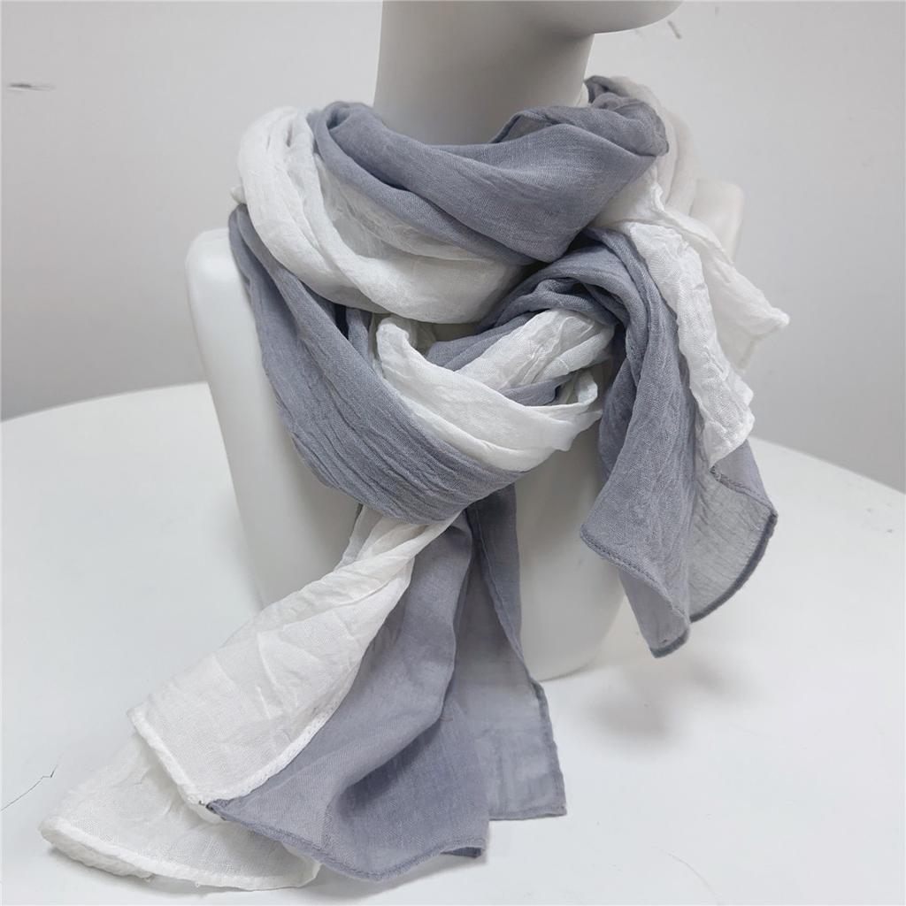 New Linen And Cotton Scarf Long Color Patch Scarf Shawl Autumn Winter Warm Artistic Woman Scarf 79x190cm